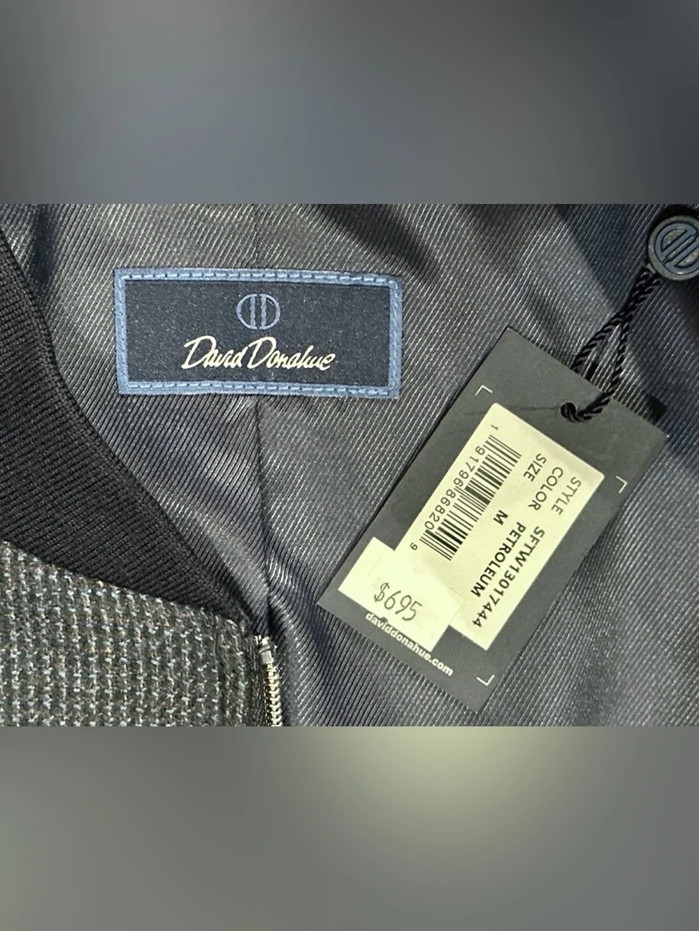 $695 NEW DAVID DONAHUE 2 In 1 SPORTCOAT JACKET M 40R 40 R ZIP OUT MOCK VEST